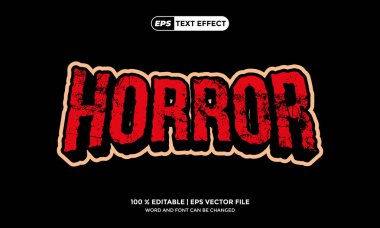 Text Effect 3D Horror Editable EPS Vector Template
