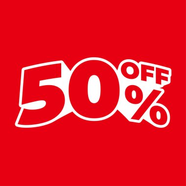 Kızıl Arkaplanda Kalın Yüzde 10 İndirimli Sancak