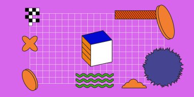 Yaratıcı tasarımcı için Retro element tasarımı