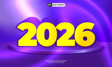 Metin Efekti Mutlu Yıllar 2026 Şablon Tasarımı