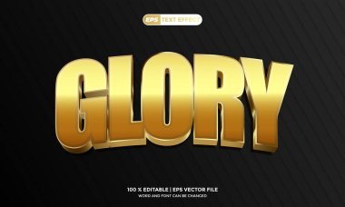 Metin Efekti 3B Altın Vektör Düzenlenebilir