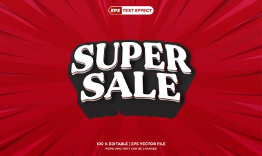 Promo Tasarım için Metin Efekti 3B Vektör Düzenlenebilir