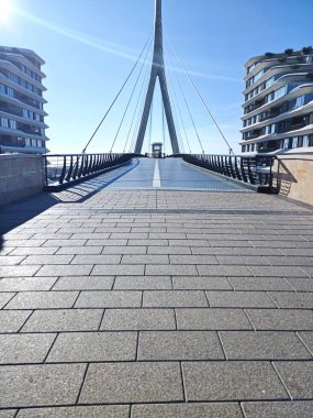 Bakü beyaz şehir köprüsü. Yüksek kalite fotoğraf