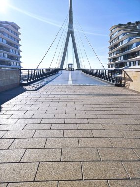 Bakü beyaz şehir köprüsü. Yüksek kalite fotoğraf