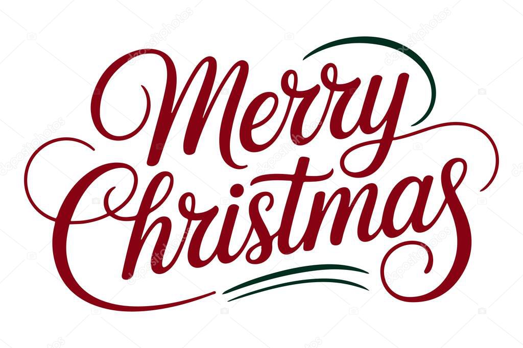 Merry Christmas typography vector art and illustration