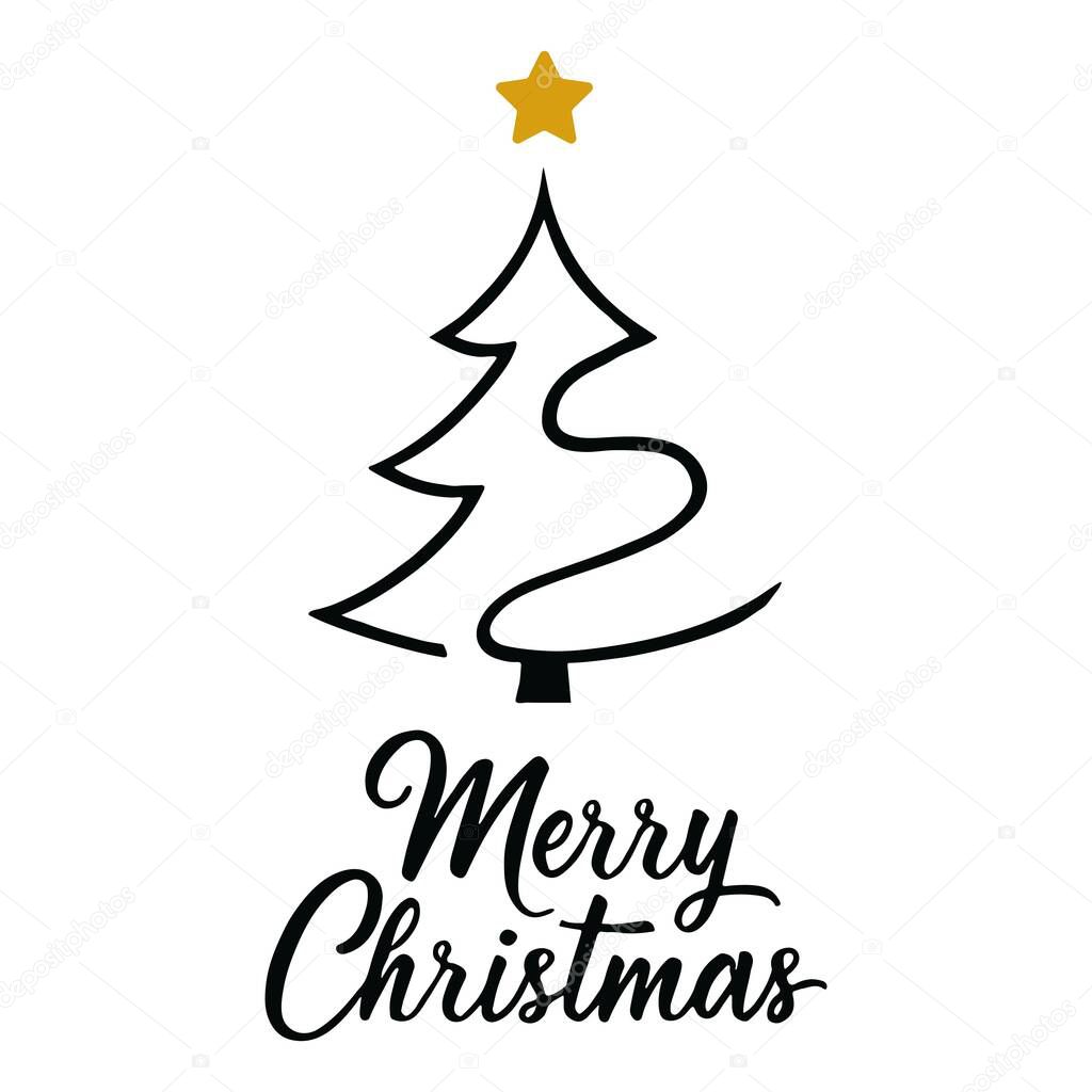 Christmas tree silhouette vector art and illustration