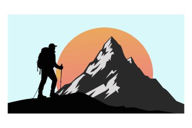 Uluslararası Dağ Günü manzara tırmanma vektör sanatı ve illüstrasyonu.