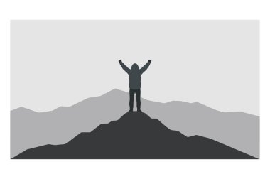 Uluslararası Dağ Günü manzara tırmanma vektör sanatı ve illüstrasyonu.