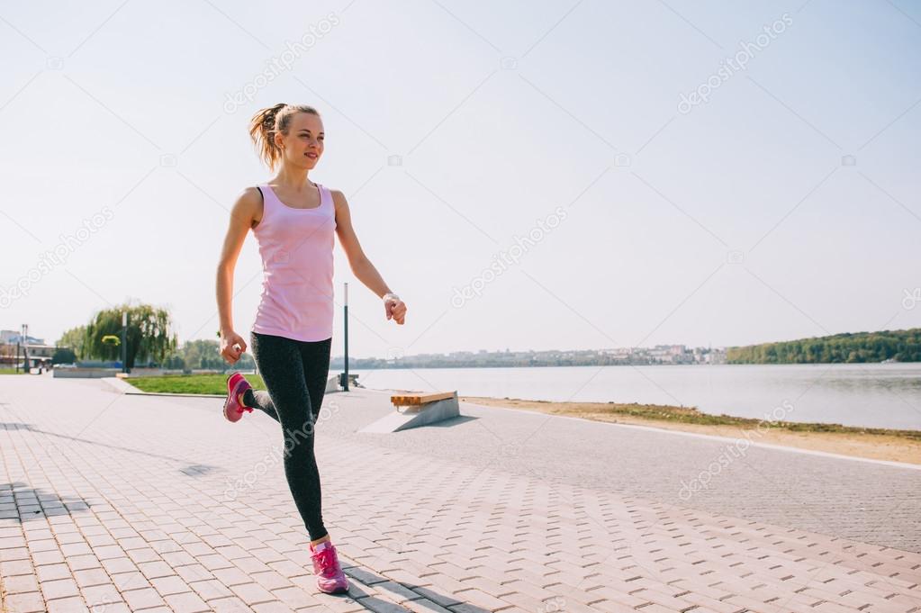 young girl and morning workouts