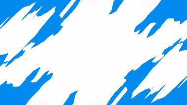 Sanatsal tasarımlar için canlı bir sıçrama arkaplanı. Beyaz bir tuvalde mavi boya fırçası darbeleri dinamik ve modern bir soyut doku projesi yaratıyor..