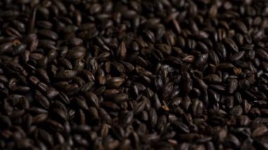 Yoğun, kavrulmuş tahıl tabakası tüm çerçeveyi dolduruyor düşük ışık altında zengin desenli arka plan oluşturuyor