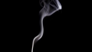 Ruhsal beyaz duman, rüya gibi kalitede siyah bir arkaplanda yavaşça sürüklenir..