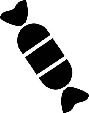 Şekerleme simgesi siyah düz çizgi şeklinde şekerleme, tatlı, şeker, şeker, şeker, atıştırmalık ve bayram grafikleri, ambalaj, parti tasarımı ve dekorasyonuyla ilgili eş anlamlı öğeler