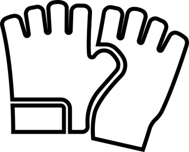 Spor Antrenmanı, Spor Eldiveni Vektörü, Halter, Boks, Egzersiz, El Giyimi, Siyah Hat Biçiminde Koruyucu Vites Sembolü