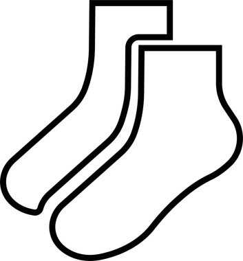 Giyim, moda ve tekstil çorap eşanlamlısı, giyim tasarımı paketi için çizgi biçimi ayakkabı vektör sembolü siyah çorap simgesi