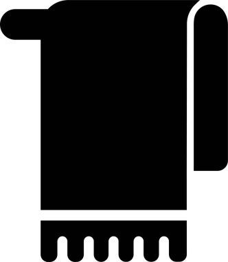 Siyah havlu simgesi düz stil kumaş vektör sembolü hijyen, fitness, banyo, spa ve spor salonu eşanlamlı grafik tasarım paketi