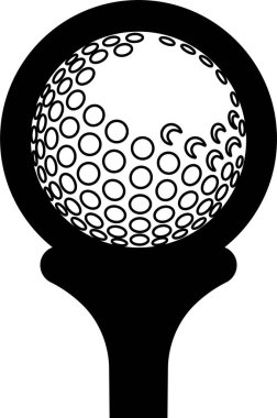 Siyah Golf Stili Vektör Simgesi Spor Ekipmanları Sembol ve Rekreasyon Grafik Grubu Özet Kulübü, Top, Tee ve Rota Elementleri