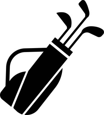 Siyah Golf Stili Vektör Simgesi Spor Ekipmanları Sembol ve Rekreasyon Grafik Grubu Özet Kulübü, Top, Tee ve Rota Elementleri