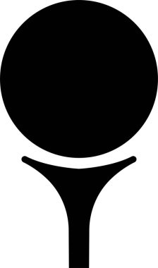 Siyah Golf Stili Vektör Simgesi Spor Ekipmanları Sembol ve Rekreasyon Grafik Grubu Özet Kulübü, Top, Tee ve Rota Elementleri