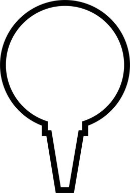 Siyah Golf Hattı Stili Vektör Simgesi Spor Malzemeleri Sembol ve Rekreasyon Özeti Grafik Grup Özeti Kulübü, Top, Tee ve Rota Elementleri