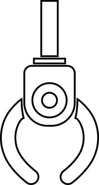Grabber Robotic Arm Icon Industrial Claw, Mechanical Hand, Automation Tool, Factory Robot, and Engineering Machine Symbol Vector in Black Color Line Style