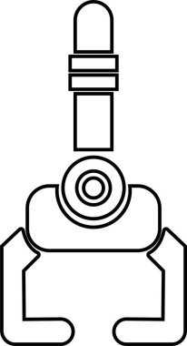 Grabber Robotic Arm Icon Industrial Claw, Mechanical Hand, Automation Tool, Factory Robot, and Engineering Machine Symbol Vector in Black Color Line Style