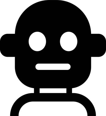 Düz yapay zekada robot yüz ikonu AI Chatbot android avatar baş sembol paketi, robot otomasyon robotu robot kiti, eş anlamlı robot yapay zeka dijital asistan