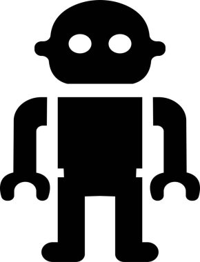 Yapay Zeka, Makine Öğrenme ve Endüstriyel Robot Sembolleri Robotik ve Otomasyon Simgesi, Siyah Yassı Vektör AI Teknoloji ve Yenilik Tasarımı