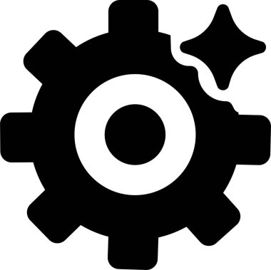 Yapay Zeka, Makine Öğrenme ve Endüstriyel Robot Sembolleri Robotik ve Otomasyon Simgesi, Siyah Yassı Vektör AI Teknoloji ve Yenilik Tasarımı