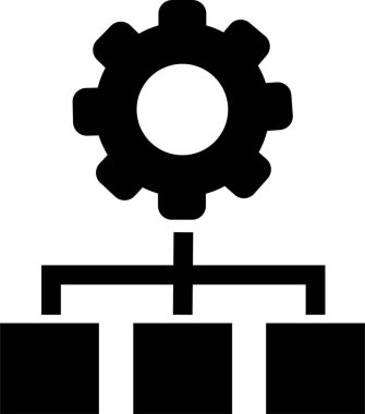 Yapay Zeka, Makine Öğrenme ve Endüstriyel Robot Sembolleri Robotik ve Otomasyon Simgesi, Siyah Yassı Vektör AI Teknoloji ve Yenilik Tasarımı