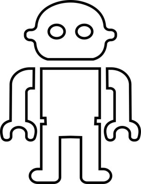 Robotic and Automation Icon of Artificial Intelligence, Machine Learning, and Industrial Robot Symbols, Black Line Vector AI Technology and Innovation Design