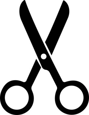 Scissor Icon Black Cutting Tool, Barber Shears, Tailor Scissors, Craft Knife Symbol Vector in Flat Style for Fashion, Sewing, Hairdressing and Creative Design
