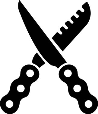 Makas Simgesi Siyah Kesme Aracı, Berber Makası, Terzi Makası, Düz Bıçak Sembol Vektörü Moda, Dikiş, Kuaför ve Yaratıcı Tasarım Tarzı