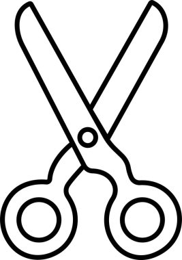 Scissor Icon Black Cutting Tool, Barber Shears, Tailor Scissors, Craft Knife Symbol Vector in Line Style for Fashion, Sewing, Hairdressing and Creative Design