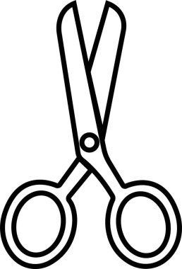 Scissor Icon Black Cutting Tool, Barber Shears, Tailor Scissors, Craft Knife Symbol Vector in Line Style for Fashion, Sewing, Hairdressing and Creative Design