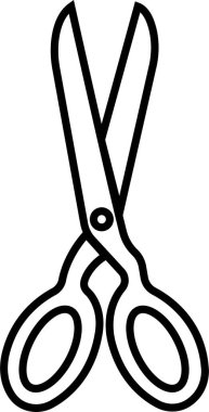 Scissor Icon Black Cutting Tool, Barber Shears, Tailor Scissors, Craft Knife Symbol Vector in Line Style for Fashion, Sewing, Hairdressing and Creative Design
