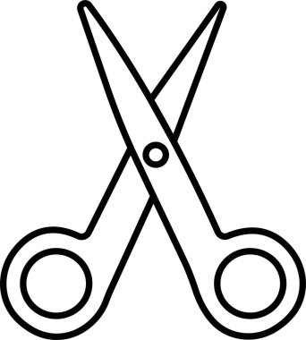 Scissor Icon Black Cutting Tool, Barber Shears, Tailor Scissors, Craft Knife Symbol Vector in Line Style for Fashion, Sewing, Hairdressing and Creative Design
