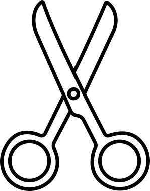 Scissor Icon Black Cutting Tool, Barber Shears, Tailor Scissors, Craft Knife Symbol Vector in Line Style for Fashion, Sewing, Hairdressing and Creative Design