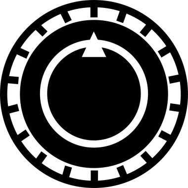 Volume Control Knob Icon Audio Adjustment Dial Vector of Sound Mixer, Music Equalizer, Tuning Button, Level Switch, Radio, Interface Symbol in Black Flat Style