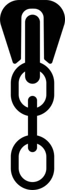 Fermuar Simgesi Fastener, Kaypak ve Zip Sembol Giysileri, Çanta ve Tekstil Aksesuar Moda Aracı, Dikiş, Terzi Kilidi ve Siyah Düz Biçimli Dikiş Tasarımı