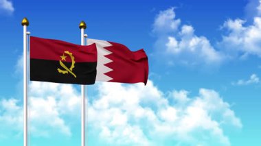 Direkte ANGOLA ve BAHRAIN bayrakları dalgalanıyor alfa kanalı da dahil