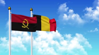 ANGOLA ve Çad 'ın bayrakları alfa kanalı ile birlikte kutupta sallanıyor