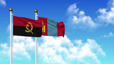 Direkte ANGOLA ve MonGOLIA bayrakları dalgalanıyor. Alfa kanalı da dahil.