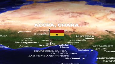 Accra GHANA 'dan Cezayir' e bayrak iğneli uçuş