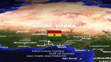 Accra GHANA 'dan Amsterdam' a bayrak iğneleriyle uçuş