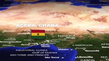 Accra GHANA 'dan Astana KAZAKHSTAN' a bayrak rozetleriyle uçuş