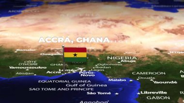 Accra GHANA 'dan Bağdat' a bayrak iğneleriyle uçuş