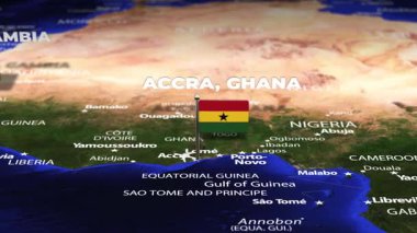 Accra GHANA 'dan Banjul GAMBIA' ya bayrak iğneli uçuş