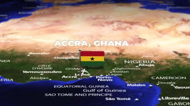 Accra GHANA 'dan Bern' e bayrak iğneli uçuş