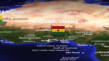 Accra GHANA 'dan Bissau Guinea BISSAU' ya bayrak iğneli uçuş